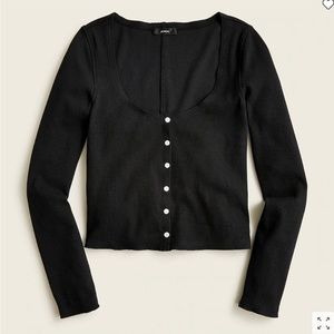 Scoopneck ribbed cardigan top